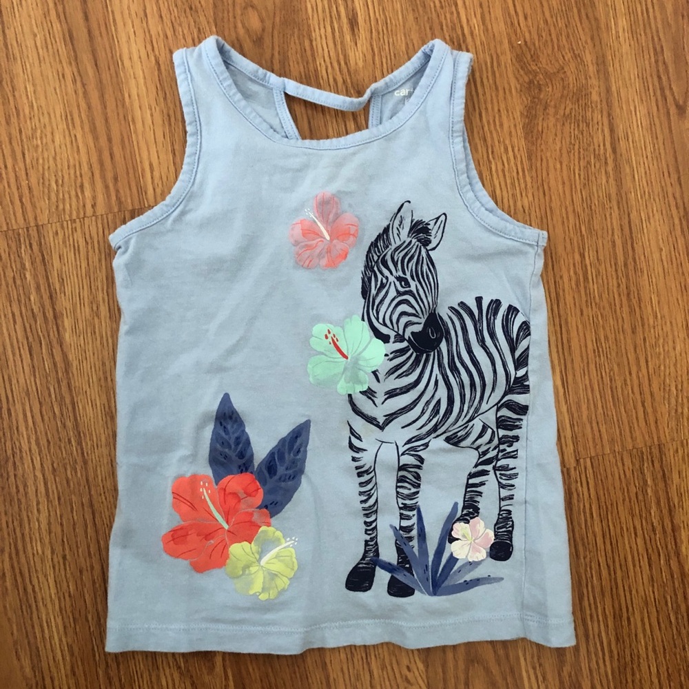 🌟 Kids Zebra Print Tank Top - Blue 🌟